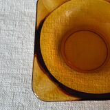 Cendrier vintage verre ambre Duralex Saint Gobain