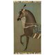 Painted canvas featuring a brown-coated Indian horse in profile. Contemporary.
