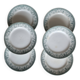 6 assiettes à dessert vintage - Terre de fer - Moulin des Loups - Modèle Wi