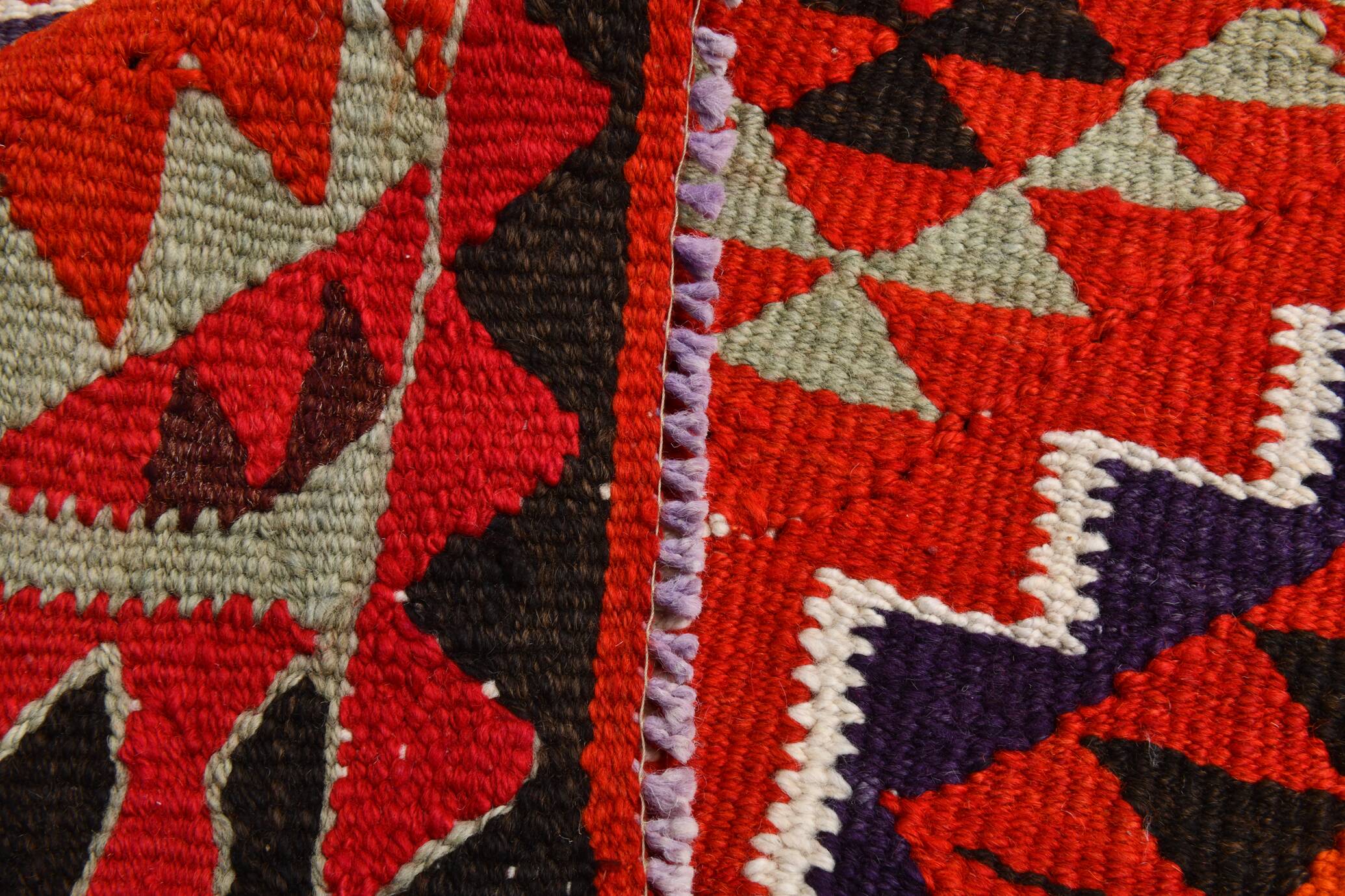 Vintage Orange & Blue Tribal Kilim Runner Rug, 95x320Cm