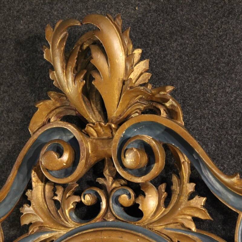 20th century Italian lacquered and gilded Louis XV style mirror