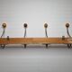 Wall coat rack "bistrot" in metal and wood 1900, 4 hooks