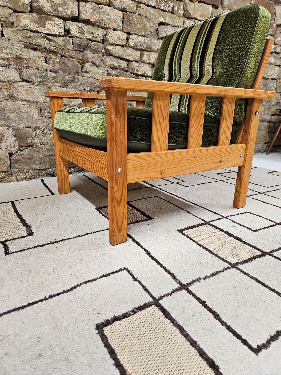 Pine fireside chair 1970