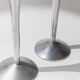 Set of 2 vintage candle holders - stainless steel, Space Age design - Italy 1970s
