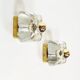 Pair of ice glass and brass wall lamps by Sische