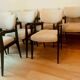 Suite of eight design chairs from the 60s in 10th century blackened wood