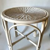 Vintage rattan and wicker side table