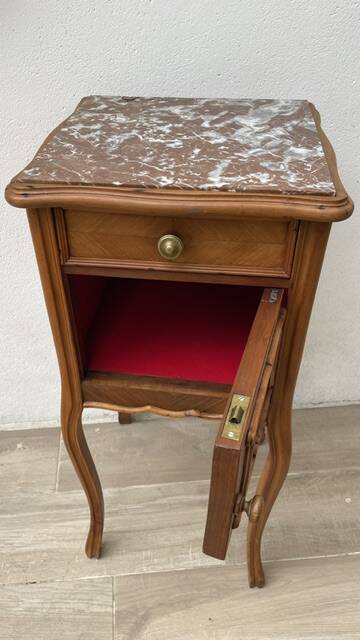 Nightstand Antique Wood and MARBLE
