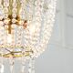 Lustre vintage italien en cristal et métal doré, années 1980