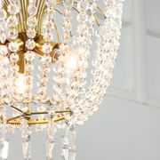 Vintage Italian Crystal and Gilt Metal Chandelier, 1980s
