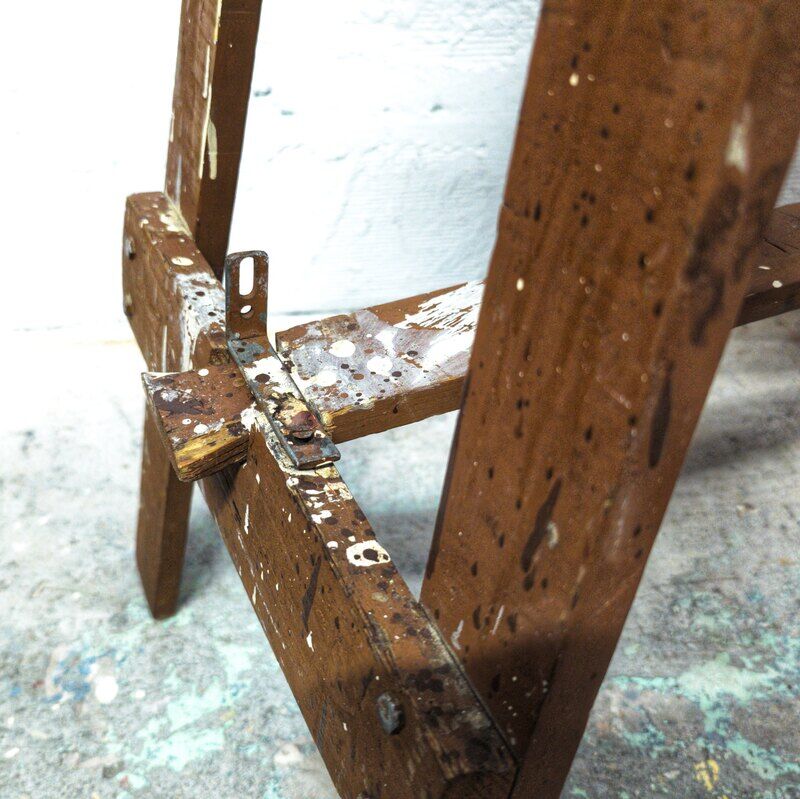 Old wooden stepladder