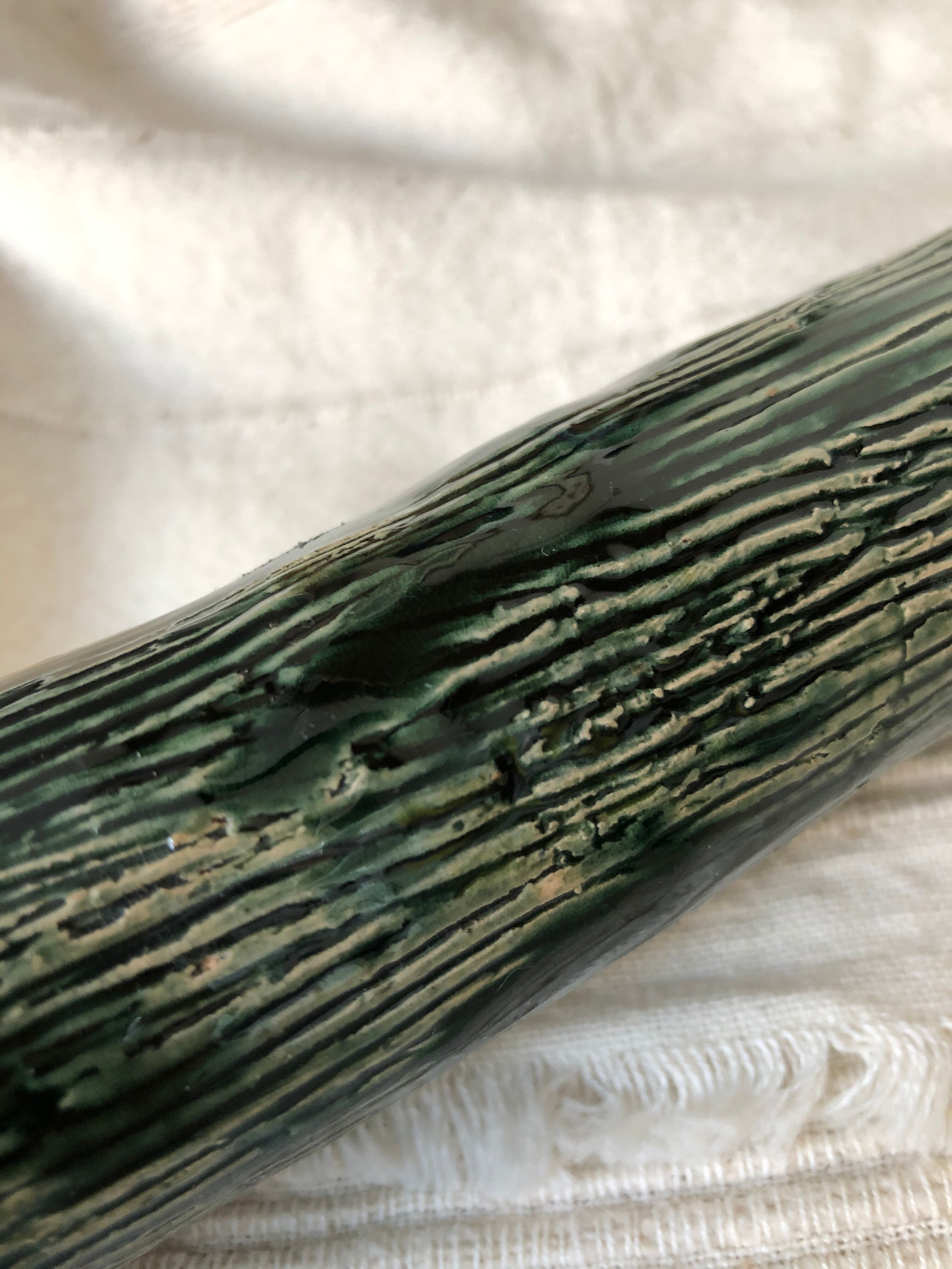 Two enamelled tubular vases