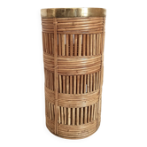 Umbrella stand Gabriella Crespi 1970s Bamboo Brass Height 51 cm