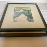 Pair of watercolor nature landscape frames