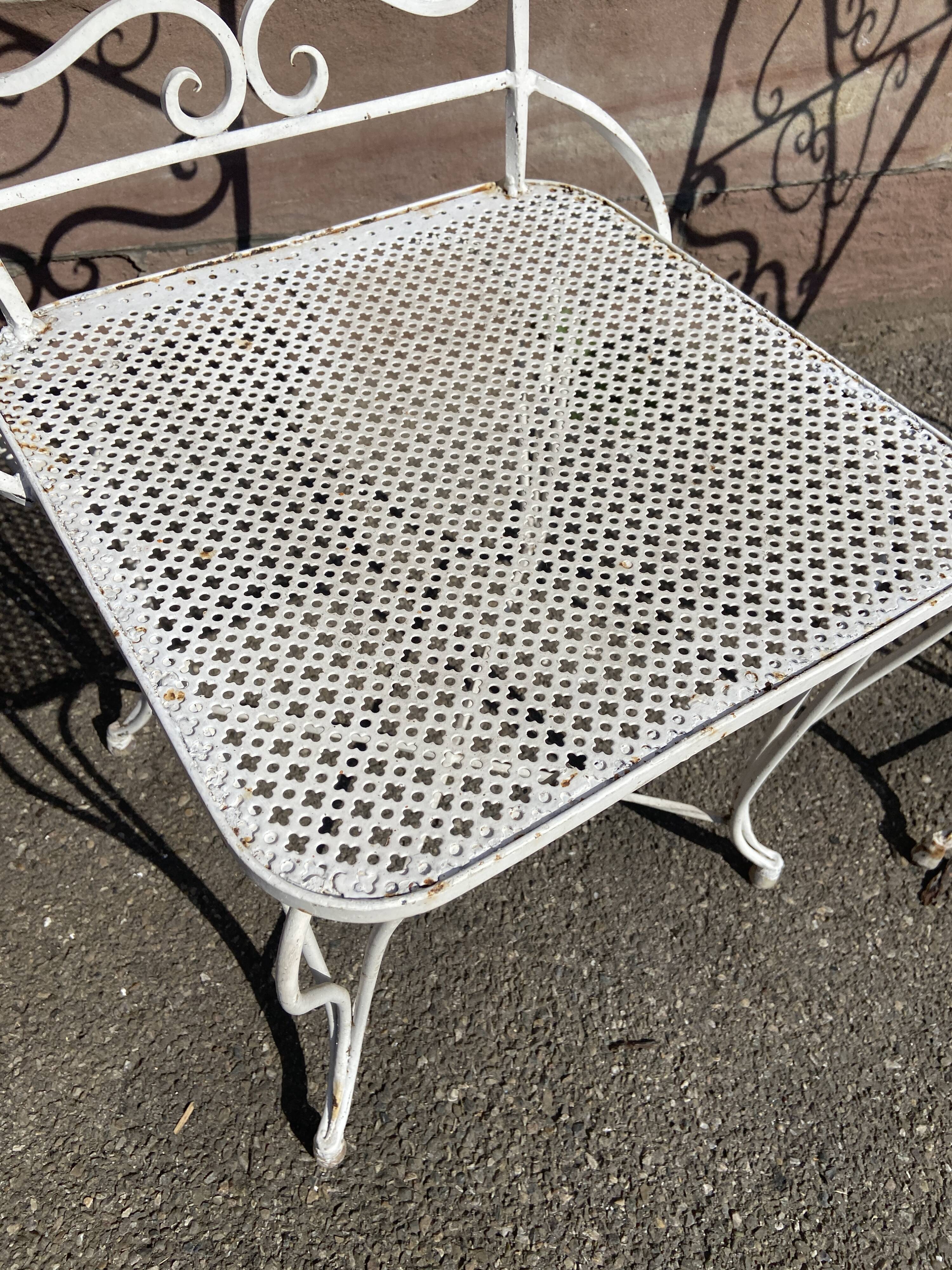 pair of garden chairs wrought iron vintage french iron chairs 1970 - 80