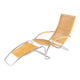 Wicker and chrome chaise longue