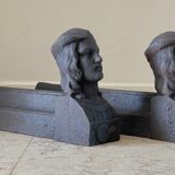 Chenets antique cast iron vintage