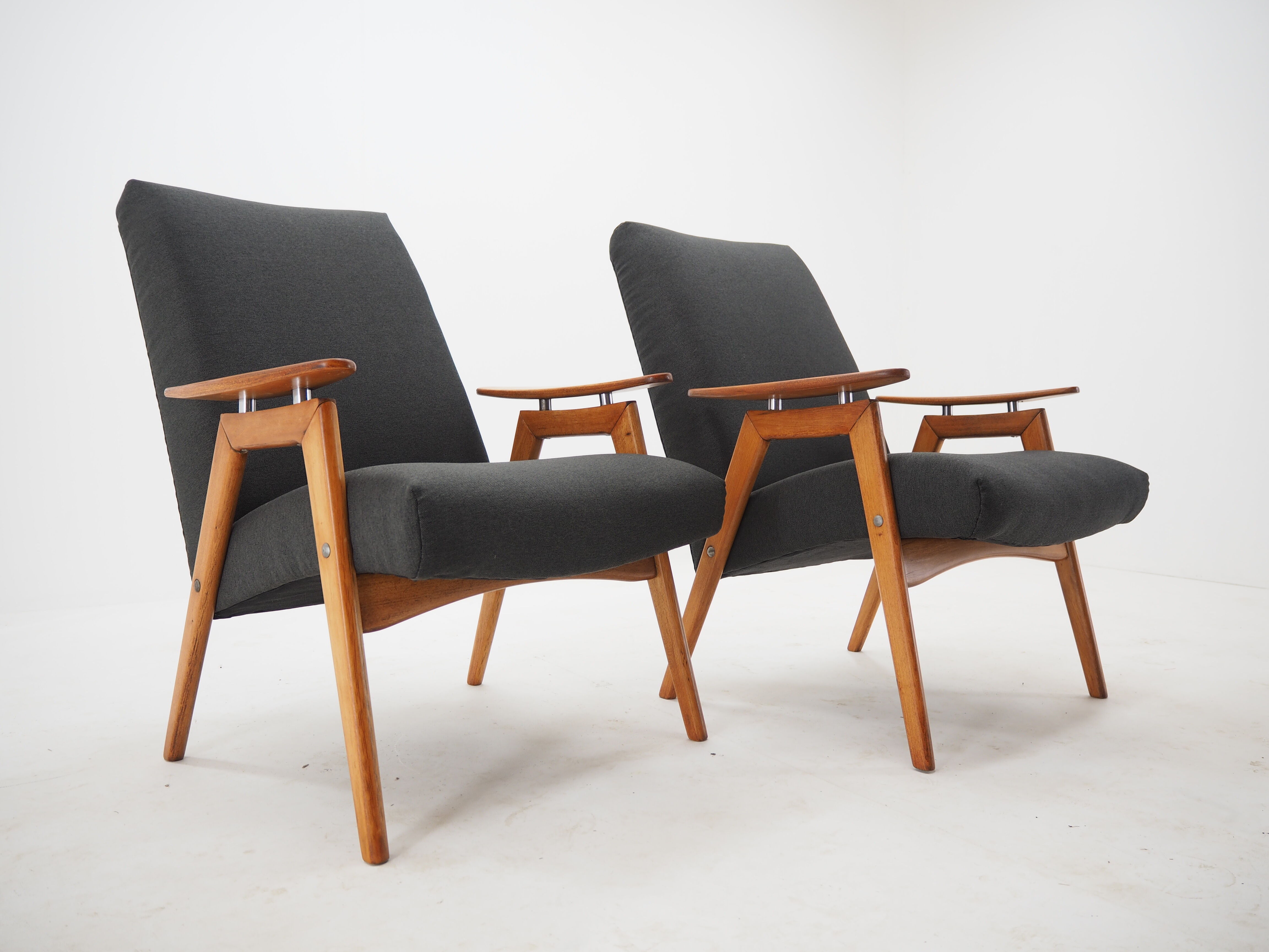 Pair of midcentury armchairs Czechoslovakia 1960s