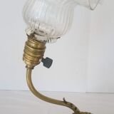 Lampe laiton et verre murale
