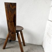 Trio de chaises d'alpage en pin massif, France, années 1950