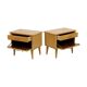 Pair of Vintage Bedside Tables Light Wood Mid Century
