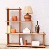 Regain mountain style pine wood shelf bookcase