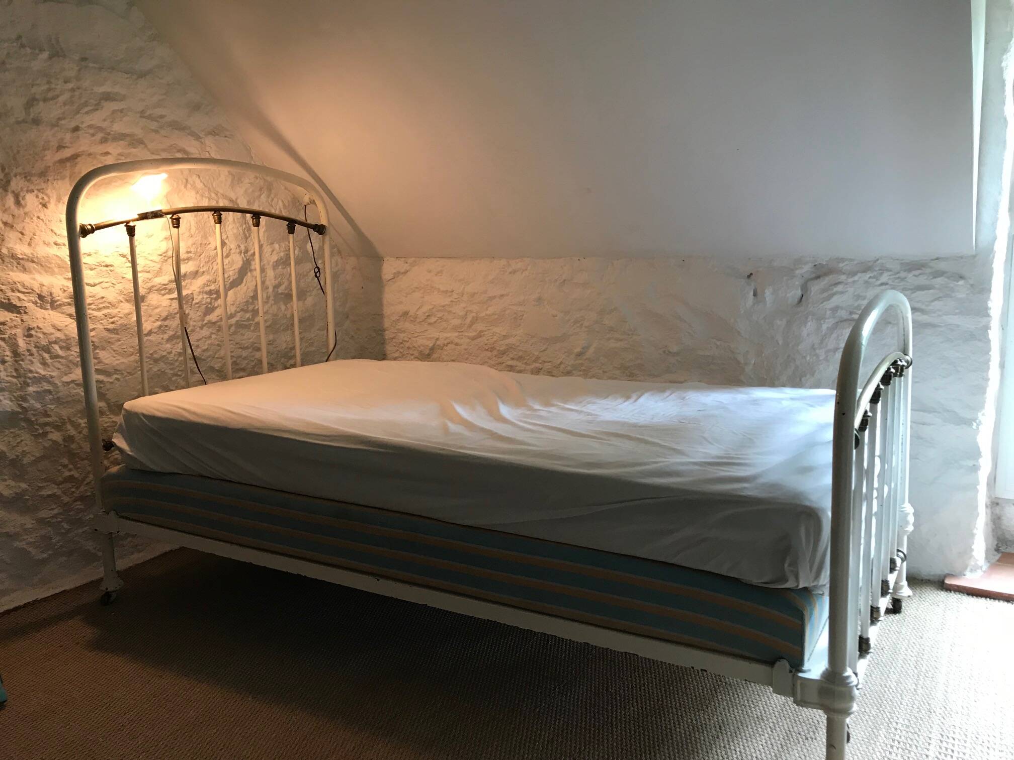 Wrought iron and copper bed, 1900