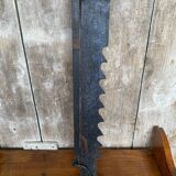 Ancienne crémaillère cuisson cheminée fer forge noir xixe vintage