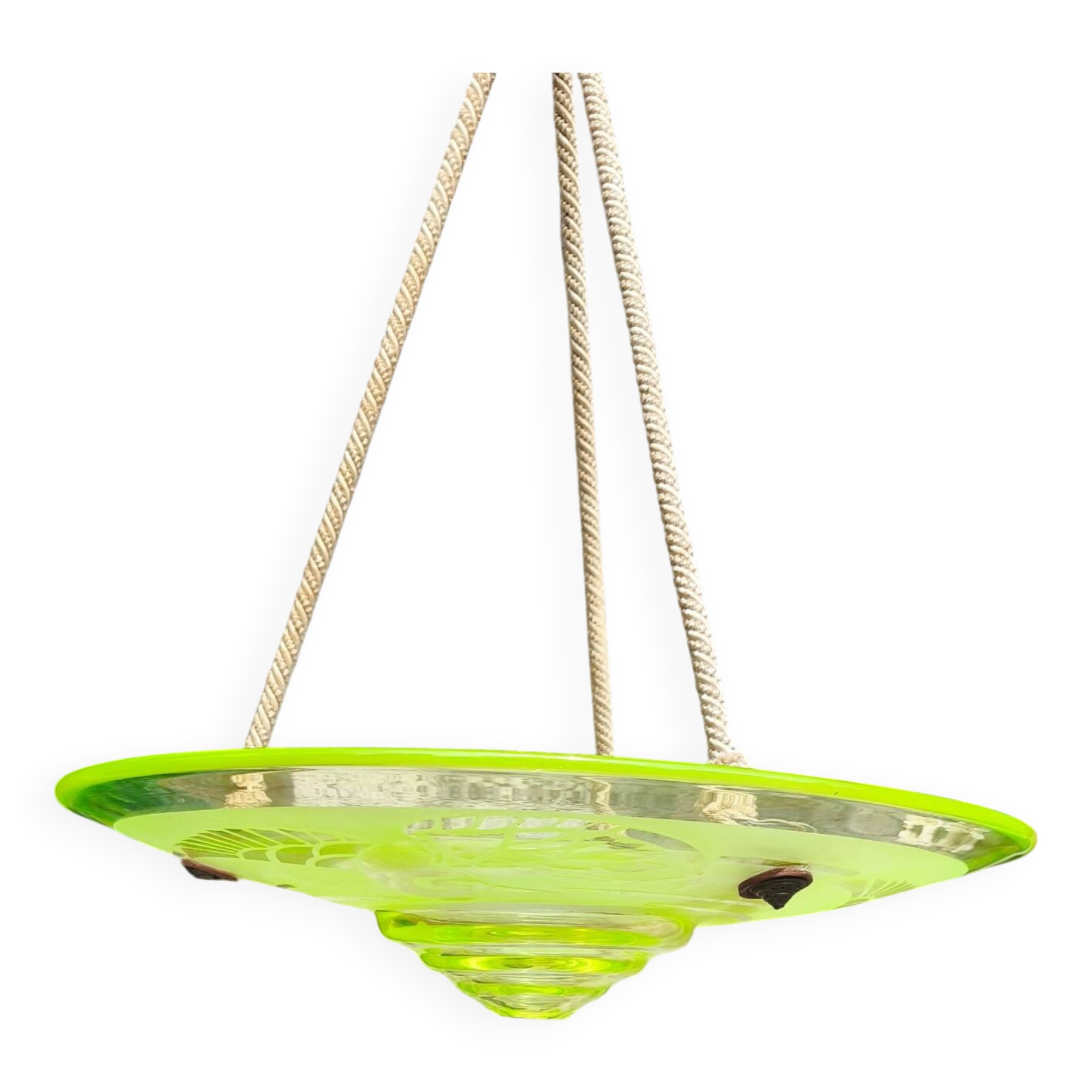 Art Deco ceiling light by A. Delatte in Ouraline