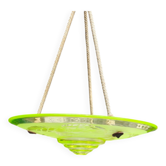 Plafonnier art déco signé A. Delatte en Ouraline