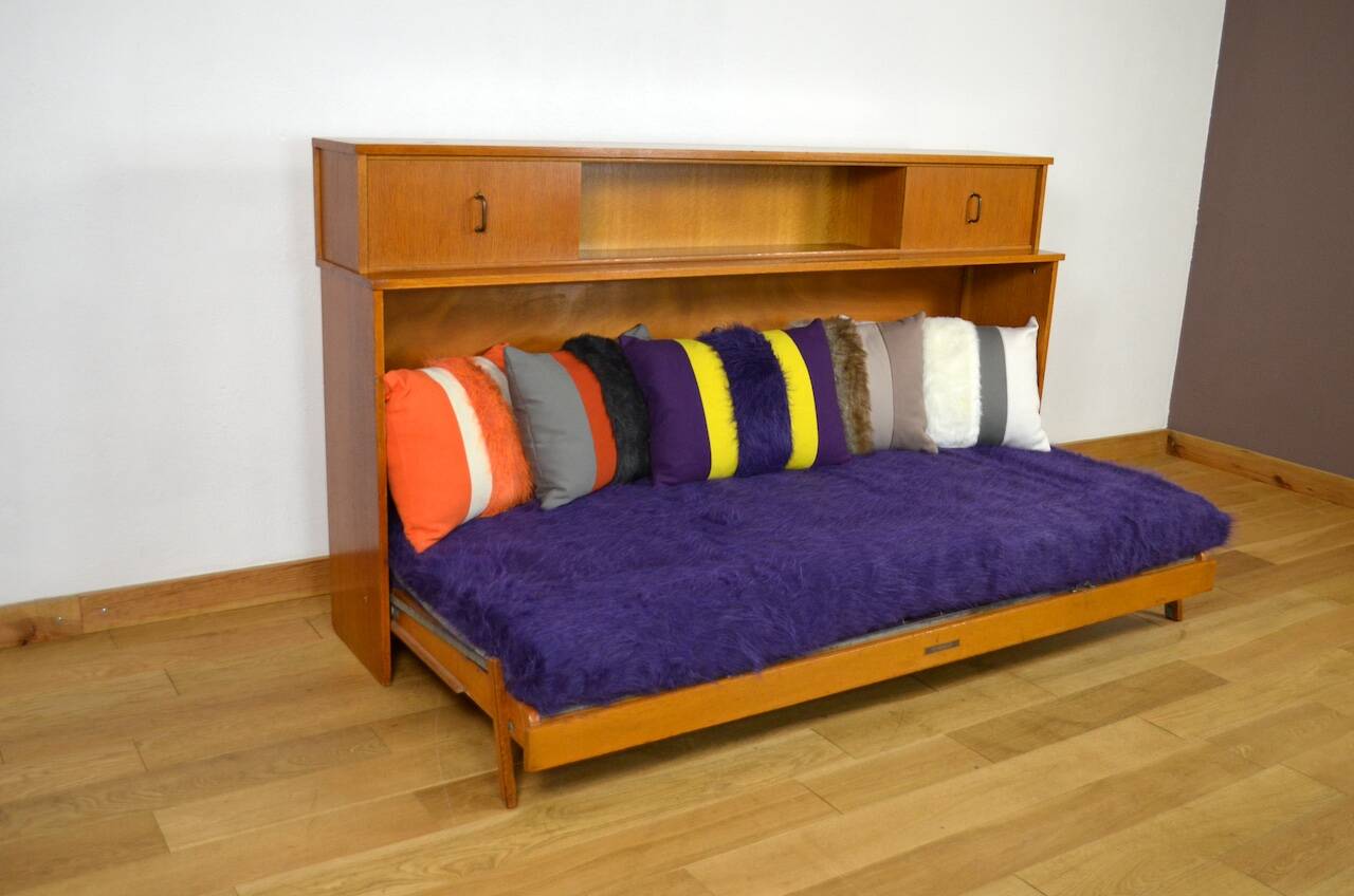 Daybed / Modular Desk Furnished in Vintage Blond Oak 1950