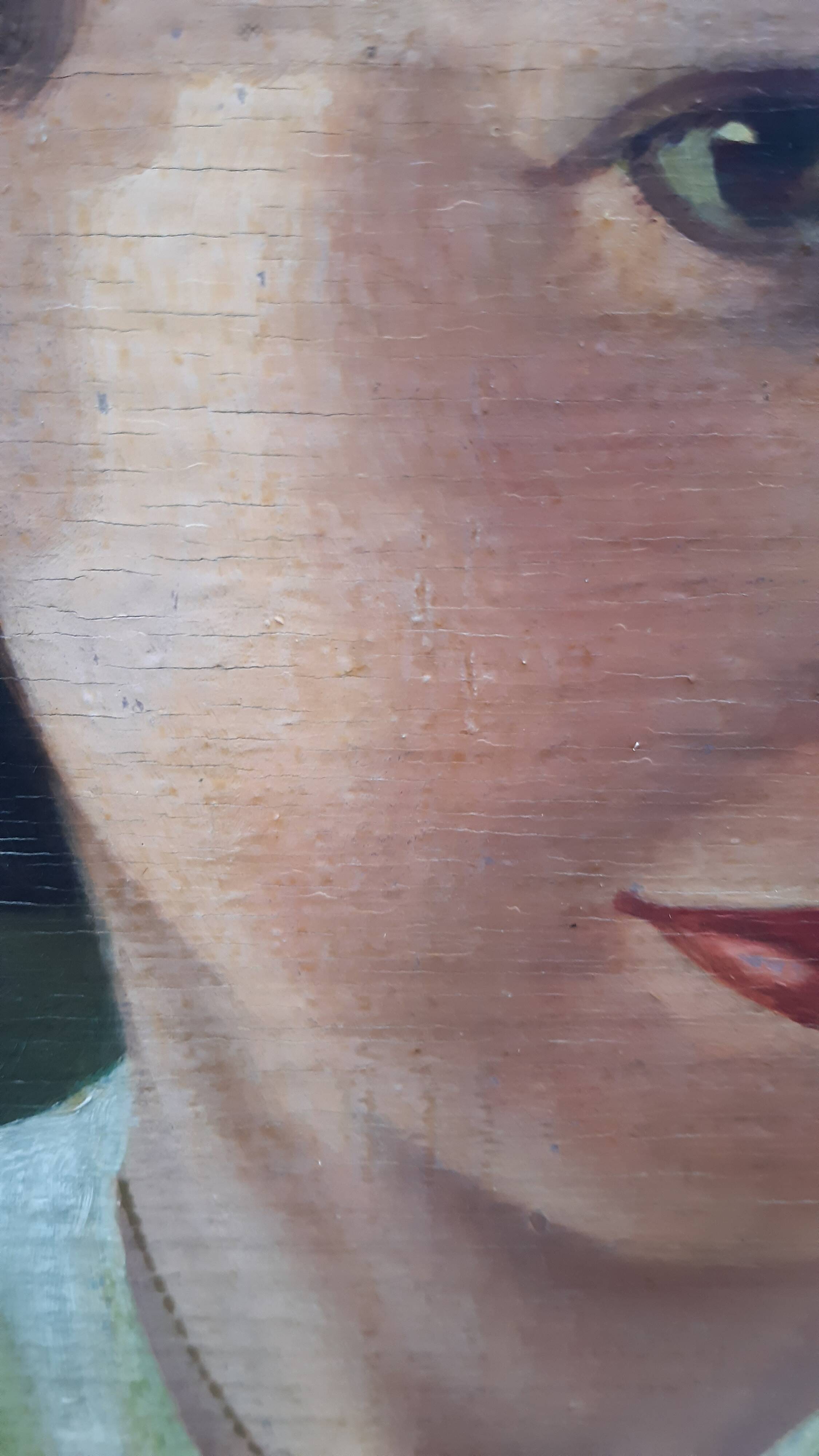 Portrait ancien huile sur panneau