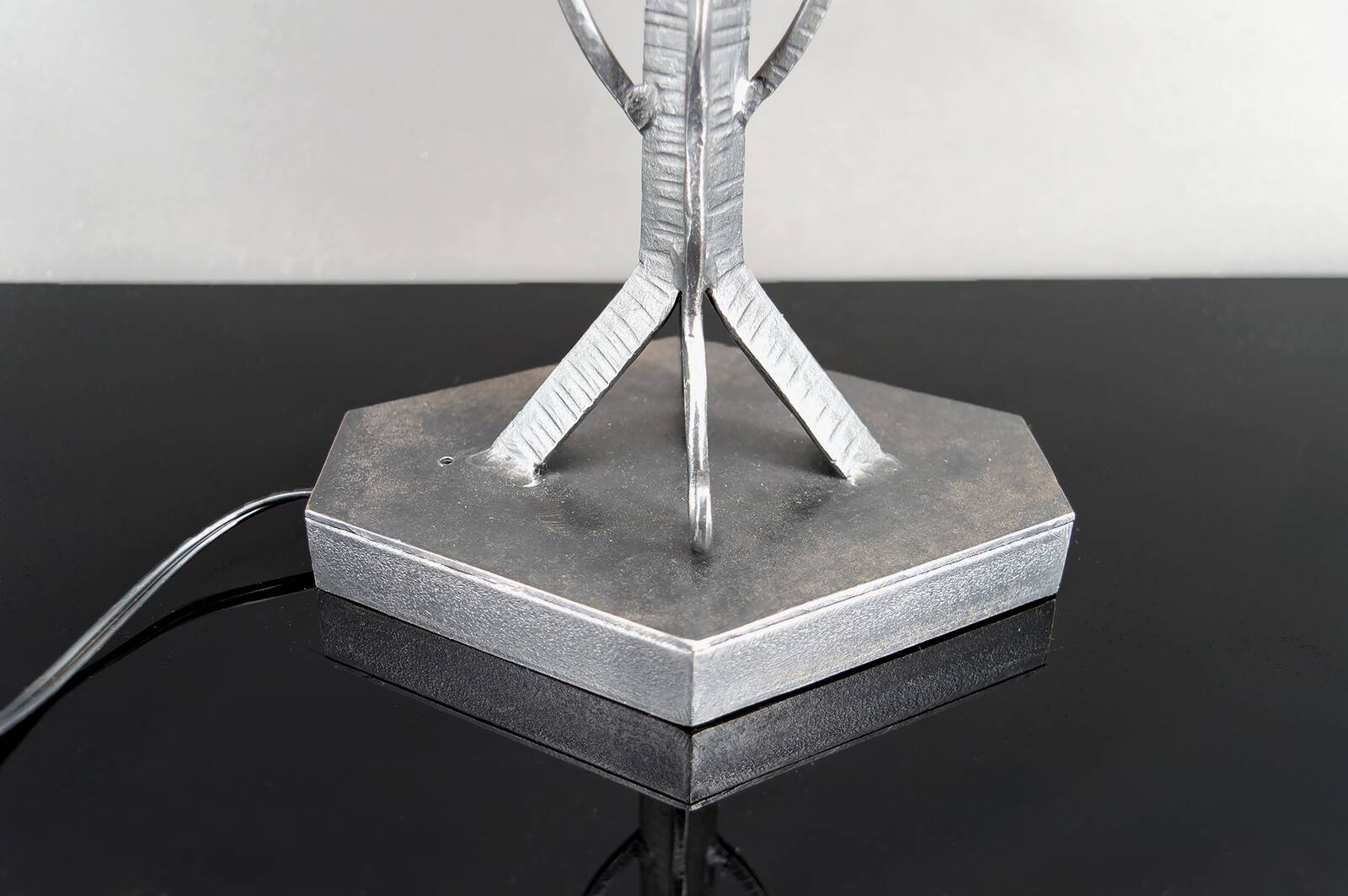 Bicéphale Art Deco lamp in wrought iron – Muller Frères Lunéville, circa 1930