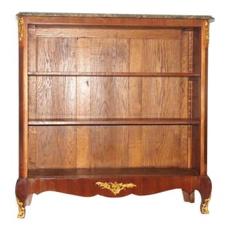 Cabinet bibus library Louis XV rosewood and marble very good condition XIXth siecle
