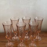 6 rosaline champagne glasses