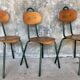 Trio of industrial tubular chairs - design 1960