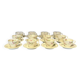 Set of 12 purple floral coffee cups in Limoges porcelain - Théodore Haviland
