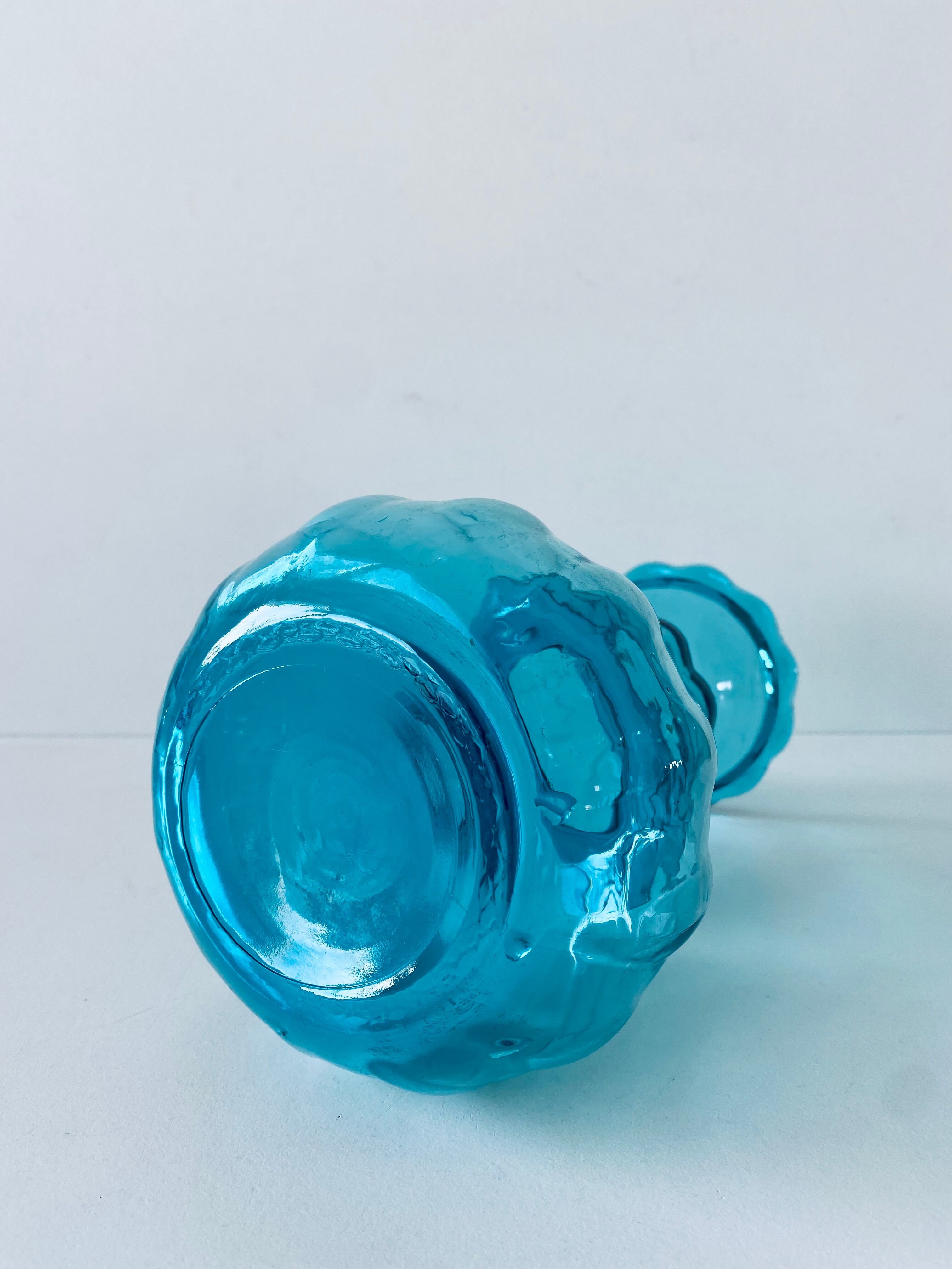Blue glass vase