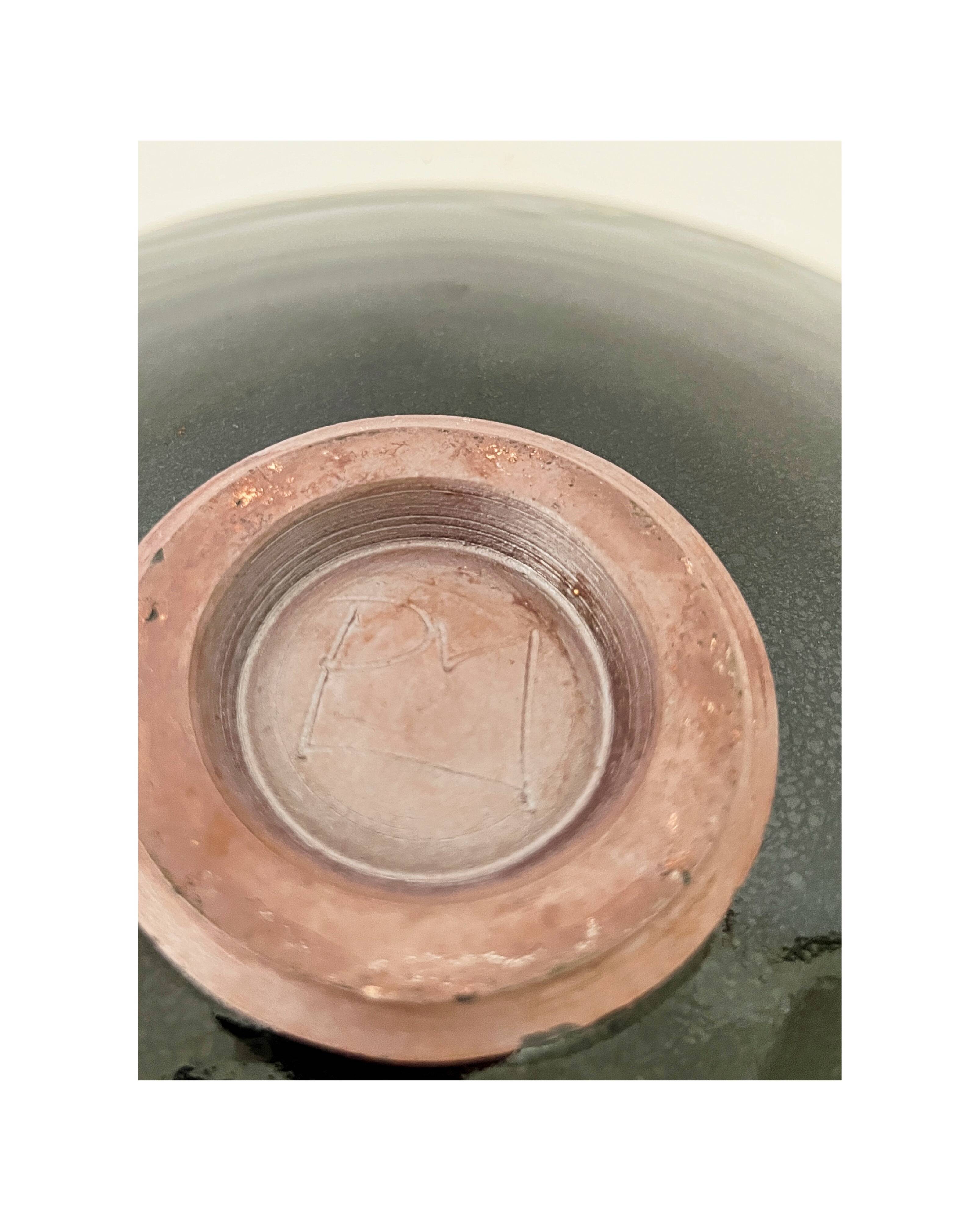 Large enamelled ceramic dish/tray signed P&M Walter 1970