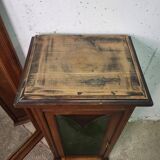 Meuble d'appoint ancien vitrail