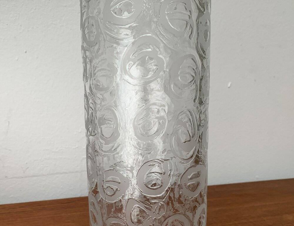 Large vase in raw glass, 1970s brutalism.