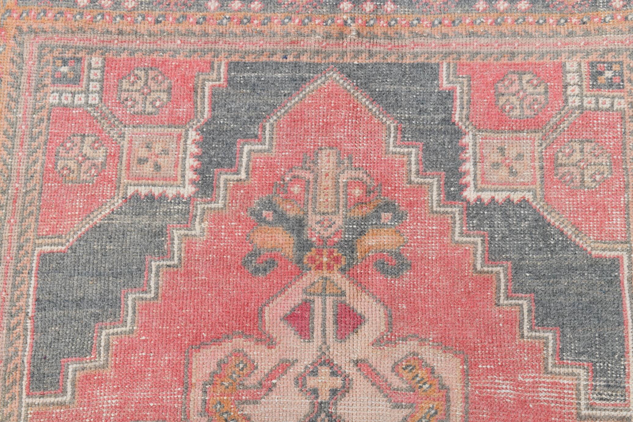 4x7 Red Navy Blue Handmade Turkish Rug, 132x228Cm SK 20526