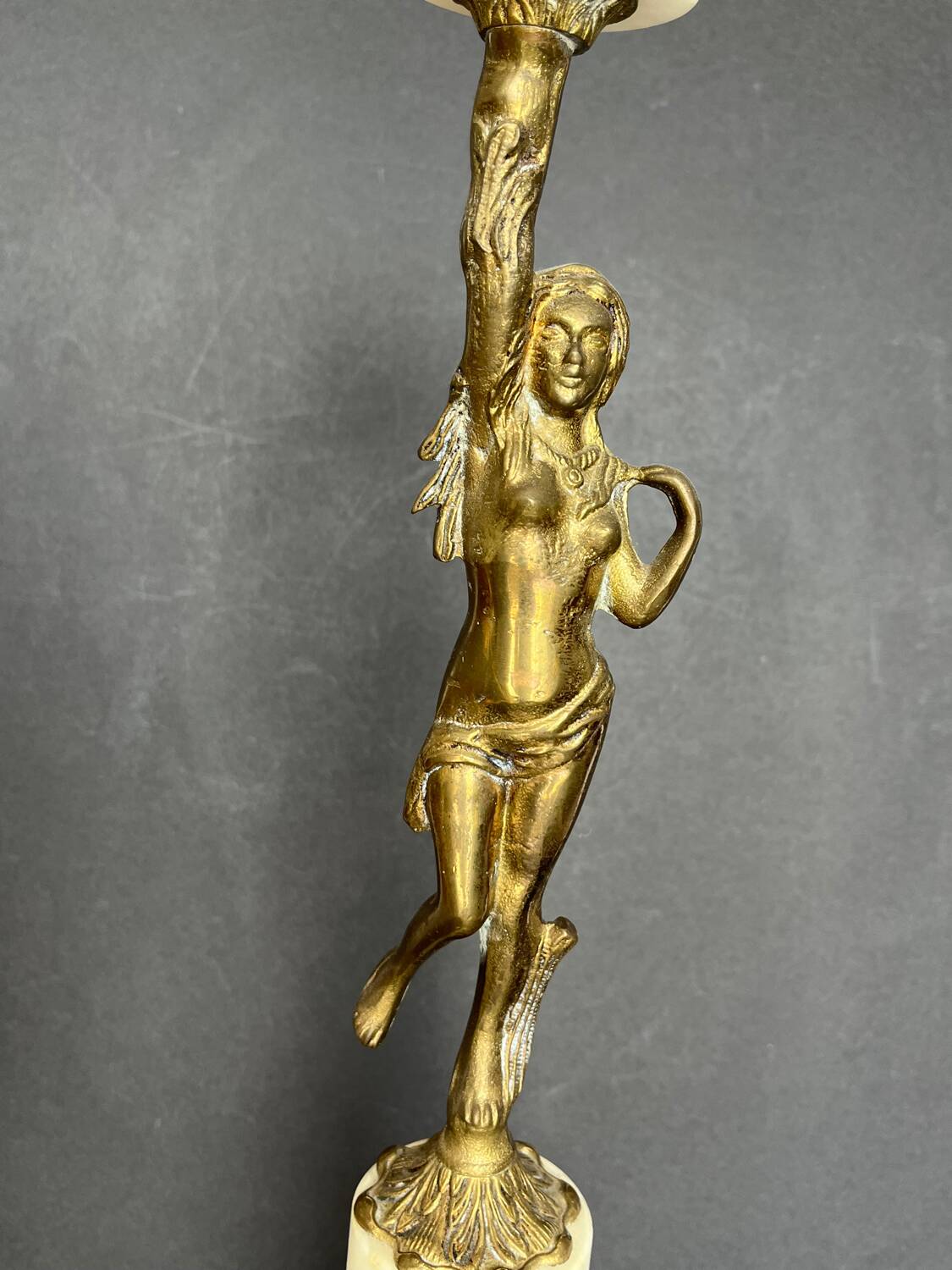 Candelabra in white marble and gilded bronze