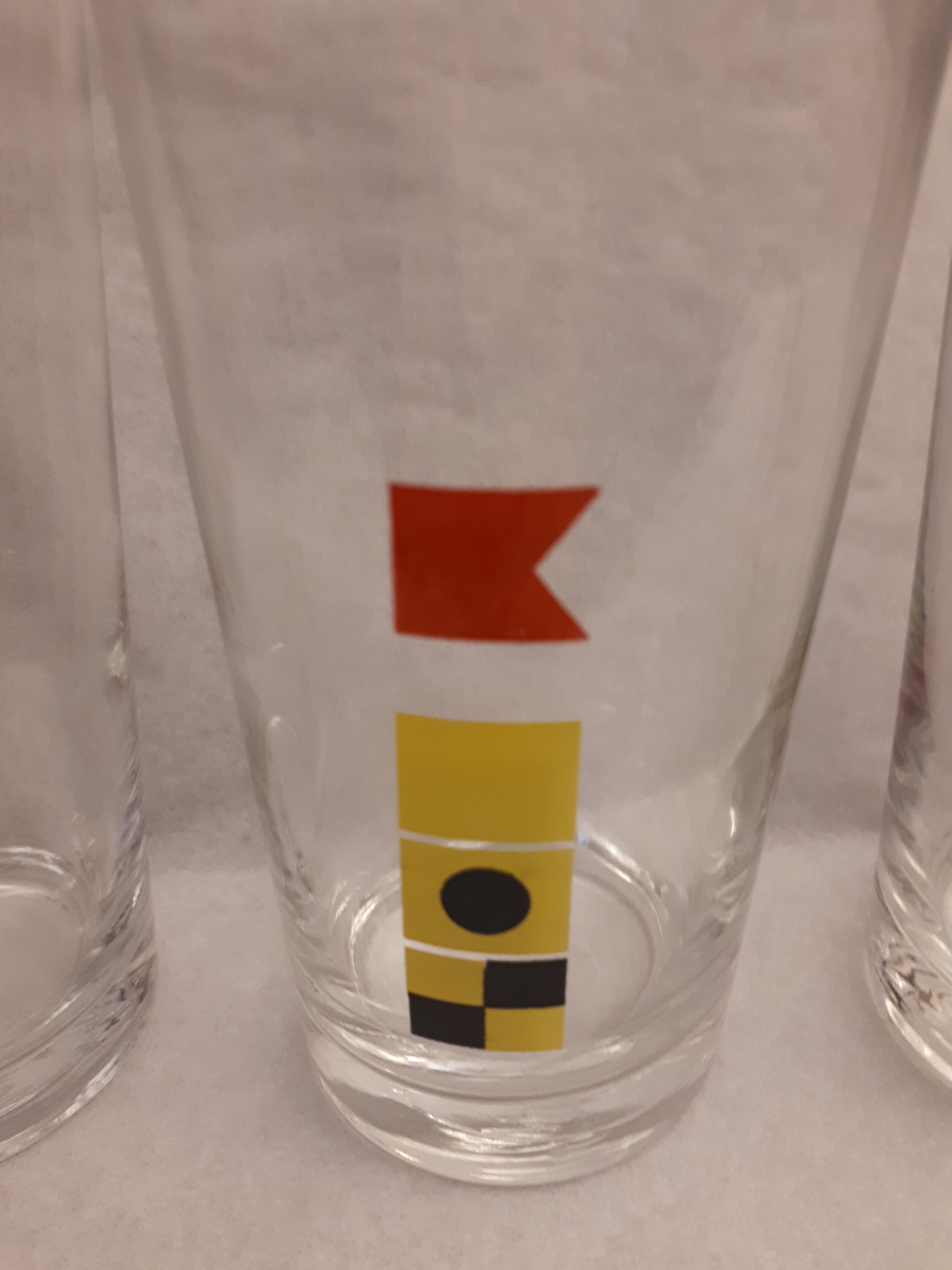 Lot 5 orangeade glasses decorating vintage poppy flags 1970 mobil