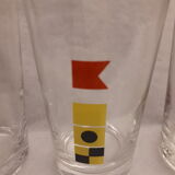 Lot 5 orangeade glasses decorating vintage poppy flags 1970 mobil