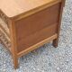 Vintage chest bench from the 50s in oak and rattan