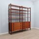 Mid-century modular teak bookcase with drawers and shelves Italy 1960s