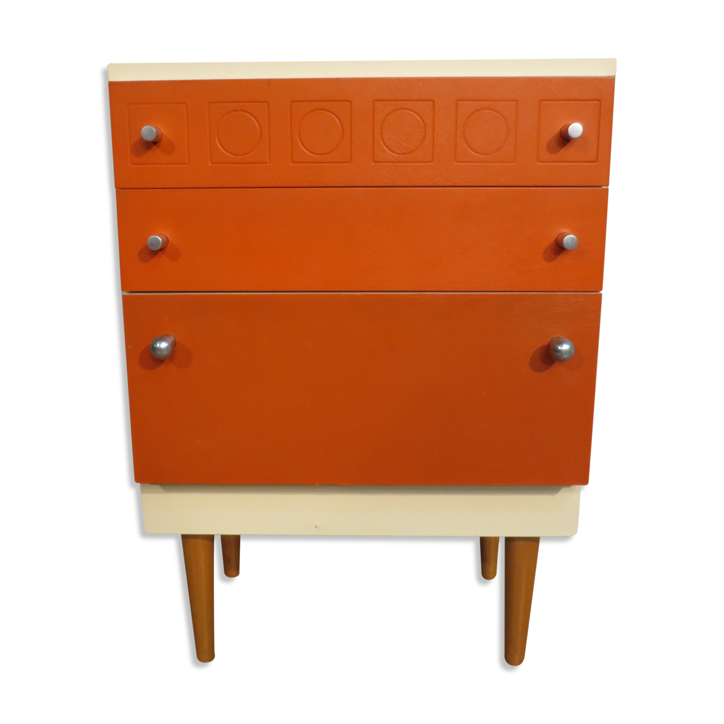 Meuble d'appoint vintage orange