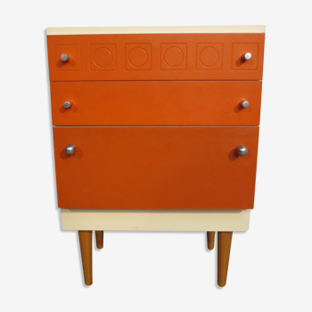 Meuble d'appoint vintage orange