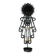 1960s Dantoft Brutalist Wrought Iron & Glass Wall-Hanging Candleholder